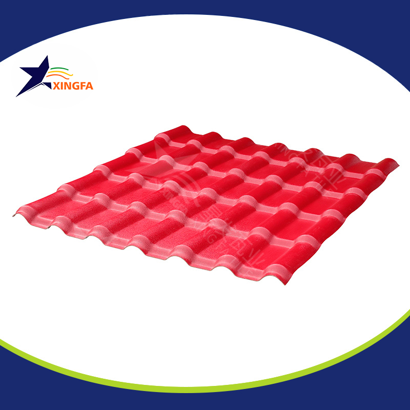  枣红色3.0厚树脂发泡瓦 盖房顶屋面别墅塑料瓦 防腐耐候ASA合成树脂瓦 郑州树脂瓦生产厂家